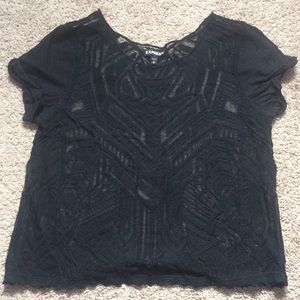Black express mesh T-shirt